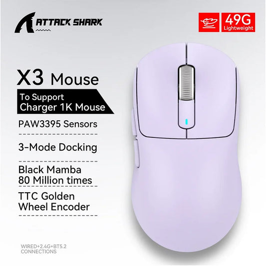 Mouse Sem Fio Attack Shark X3-pro