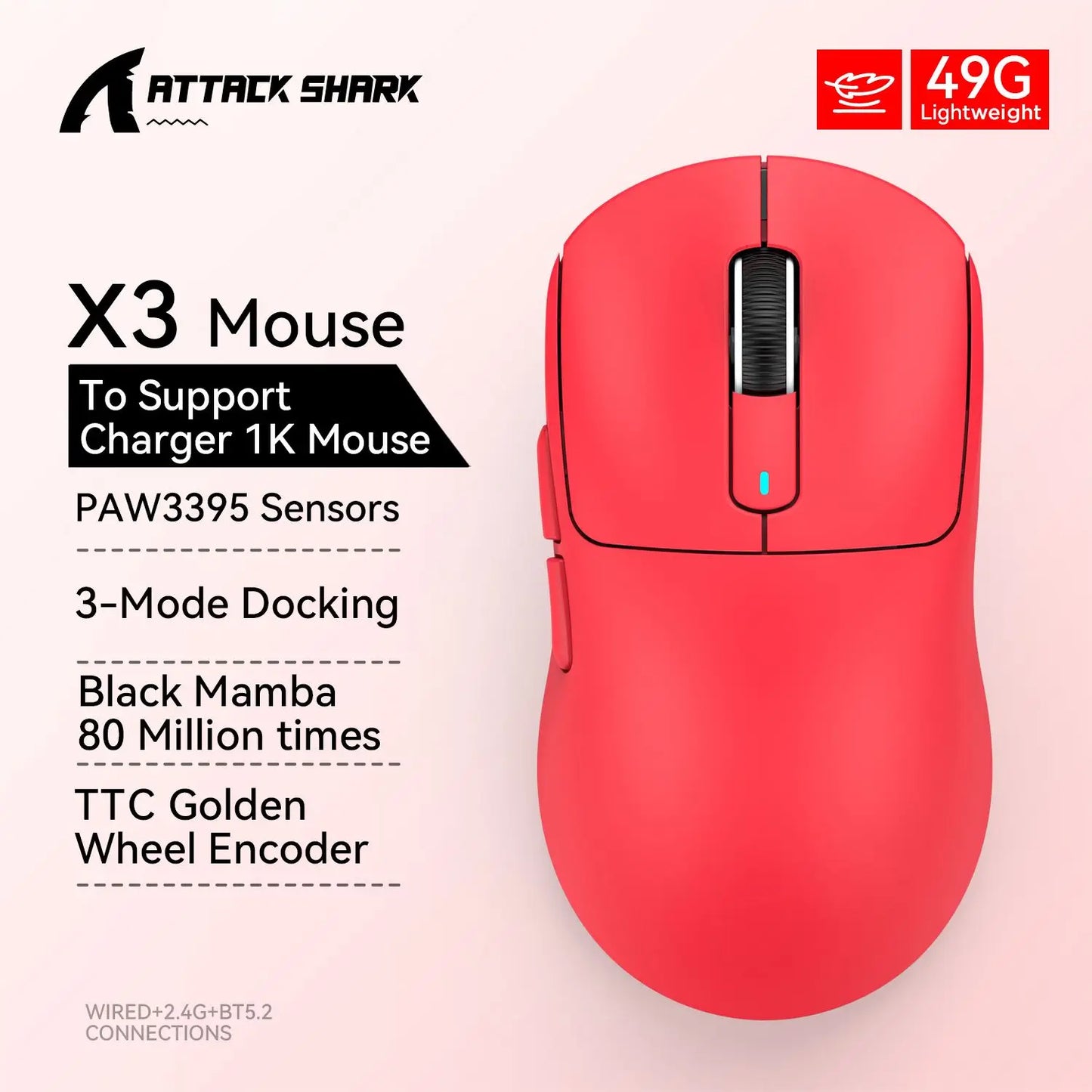 Mouse Sem Fio Attack Shark X3-pro