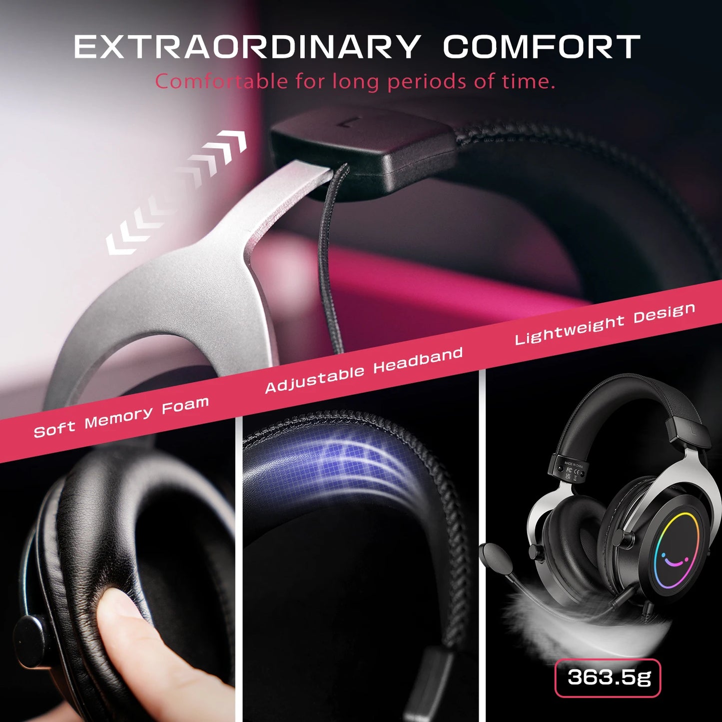 Headset Fifine H3 RGB for PC, PS4, PS5, Xbox, Laptops