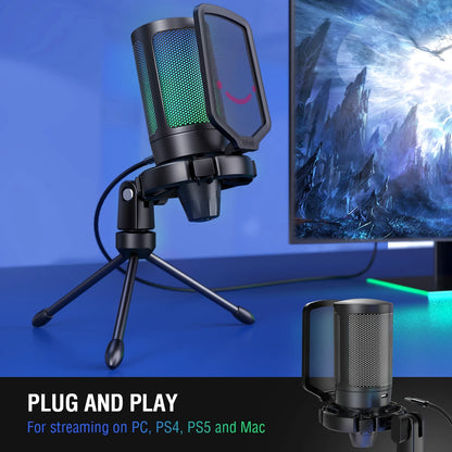 Microfone FIFINE A6V USB RGB