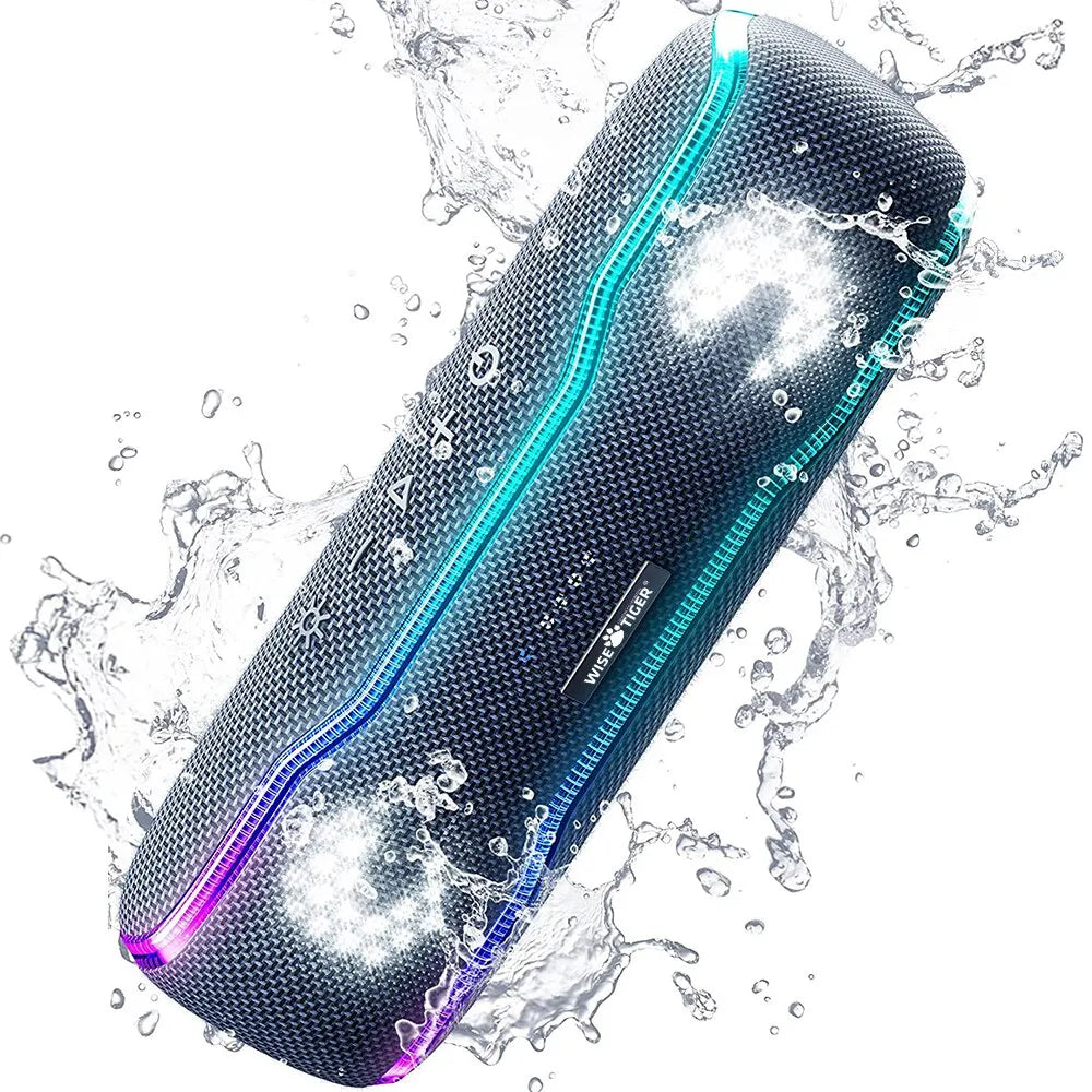 Auto-falante WISETIGER IPX7 Waterproof Estéreo Com Luz Colorida